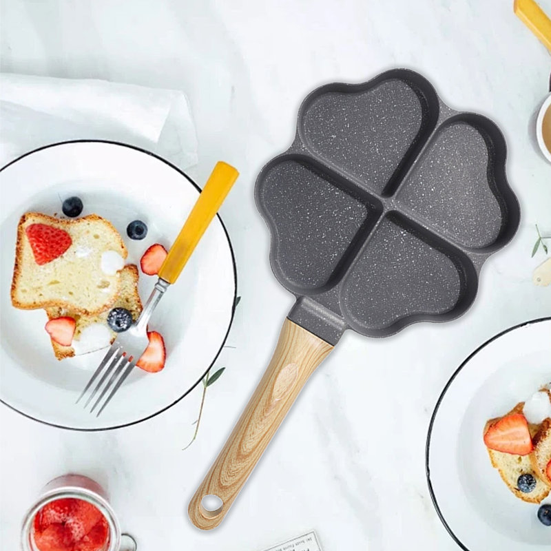 Poêle à omelette antiadhésive pour 4 plaques à induction , Noir