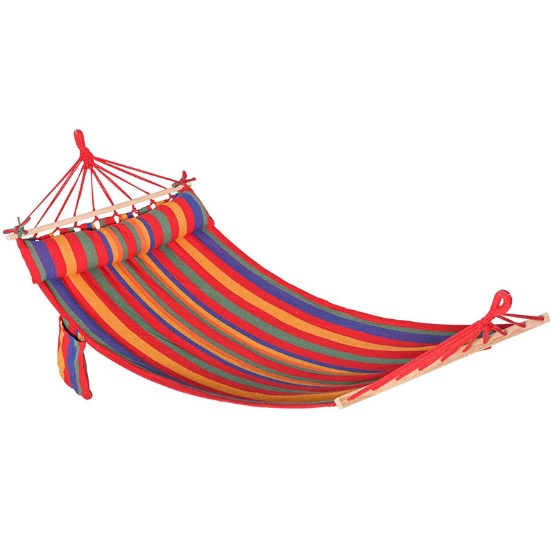 Ivers Cotton Hammock Soft Portable Headrest 270 x 80 cm Rainbow Stripes