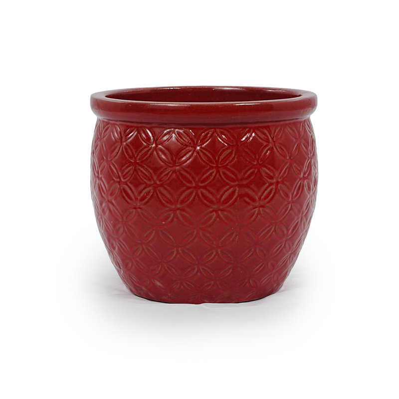 Pot à fleurs en céramique Bean Paste Red pour terrasse, jardin, rebord de fenêtre et autres endroits.