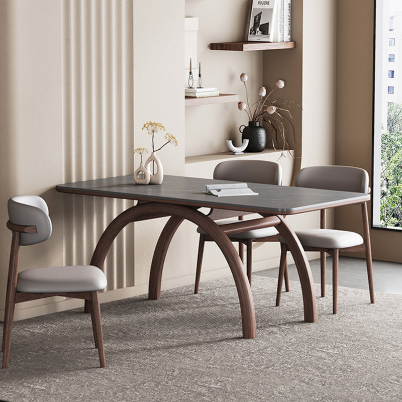 Nordic home rectangular dining table, 29.52"H x 55.11"L x 31.49"W