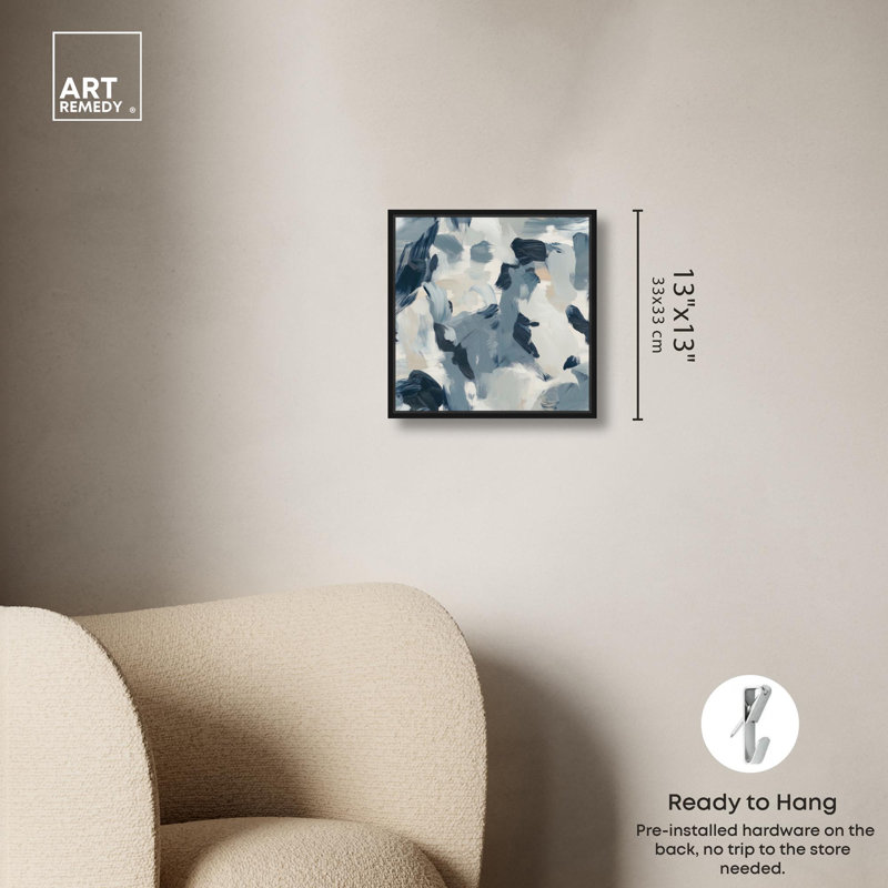 Toile Tempest par Art Remedy, H 13 po x l 13 po, Noir, Cadre flottant