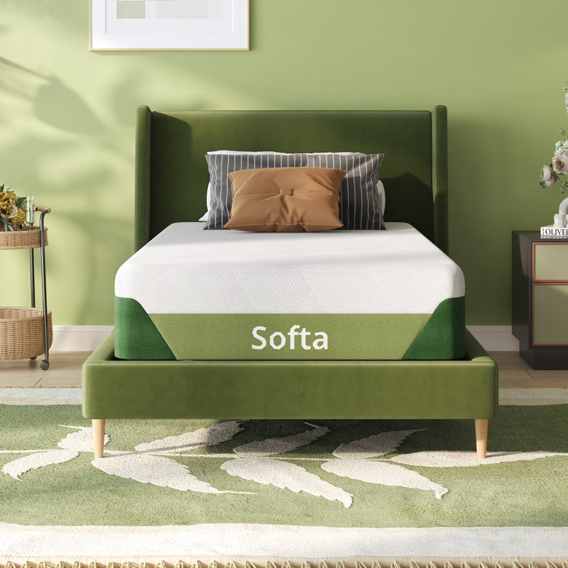 Matelas en mousse viscoélastique gélifiée rafraîchissante avec housse en bambou - Sans fibre de verre, mi-ferme, certifié CertiPUR-US