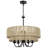 22 Inch 5 - Light Coastal-Inspired Dimmable Rattan Double Drum Chandelier with Adjustable Height