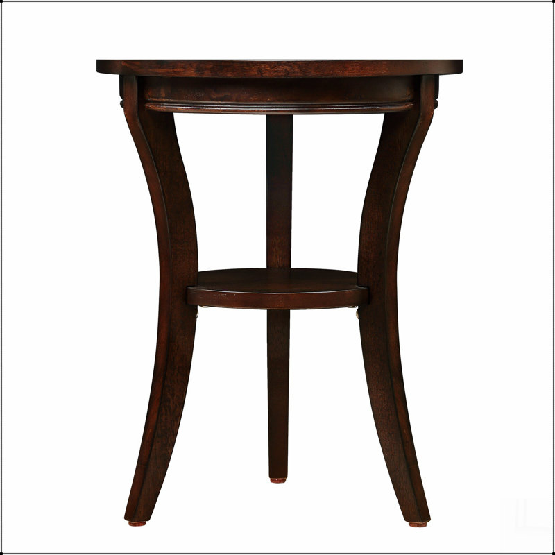 Table de bout ronde en bois 16 po, table d'appoint avec tablette ouverte, petit canapé et table d'appoint pour les petits espaces