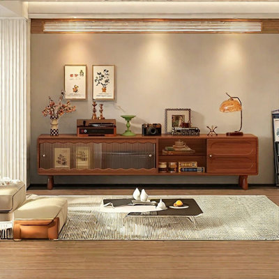 Retro solid wood living room TV cabinet
