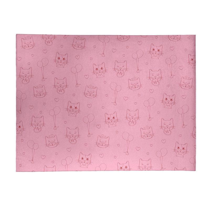 Tapis zone rose fait main, Rectangle 9 pi x 12 pi