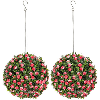 Anslem 28cm Faux Rose Plant in Freestanding