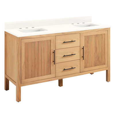 60"" Ayanna Double Bathroom Vanity Set with Rectangular Undermount Sinks -  Signature Hardware, 481815