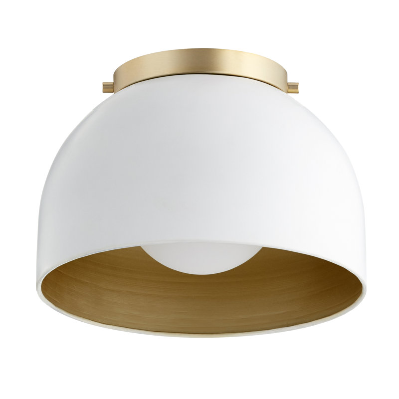 Plafonnier encastré 11,25 "1 lumière Cauthen, Or, Blanc studio