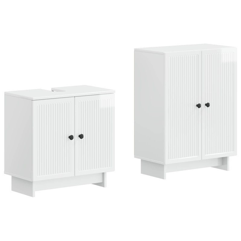 Bathroom Storage Furniture Set, High Gloss White