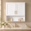 Meuble de salle de bain mural de 76 cm (30 po) avec cadre en bois massif et tablette ajustable