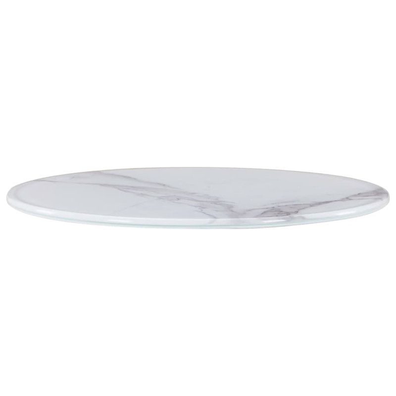 Candida Glass Table Top, White, 0.8cm H x 60cm W x 60cm D