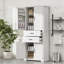 Armoire de rangement avec tablettes de rangement, 2 tiroirs, armoire de salle de bain avec tablette réglable-1927291135