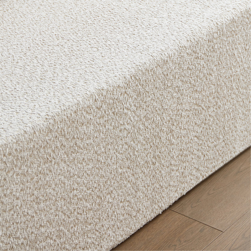 Canapé minimaliste moderne de 127,5 po avec assise profonde, aucun assemblage requis, Tissu beige