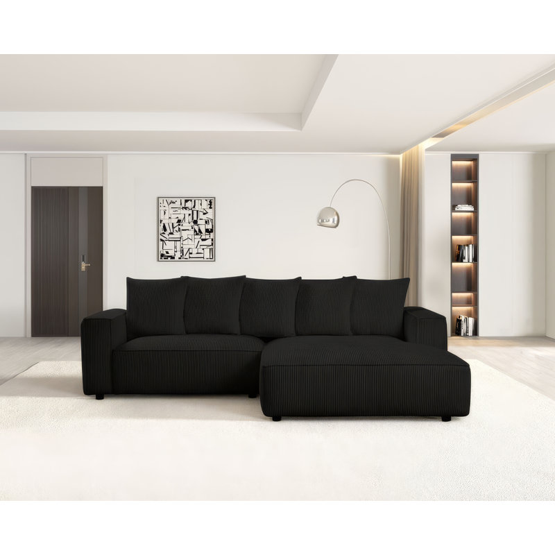 Canapé modulaire Raquel, Tissu noir