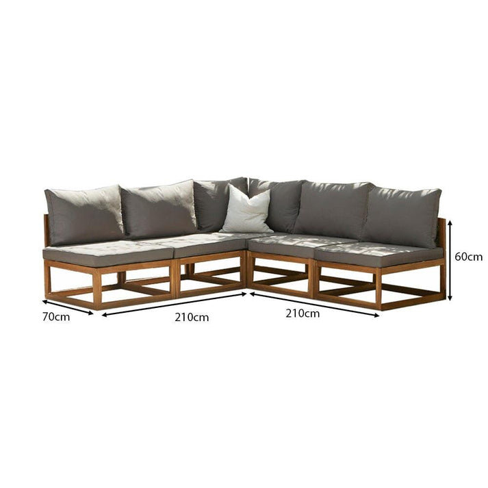 Rimasha 5 - Person Seating Group with Cushions and Umbrella, Beige