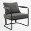 Chaise d'appoint rembourrée Mid-Century moderne avec coussin ultra épais et structure en métal industriel-729892480
