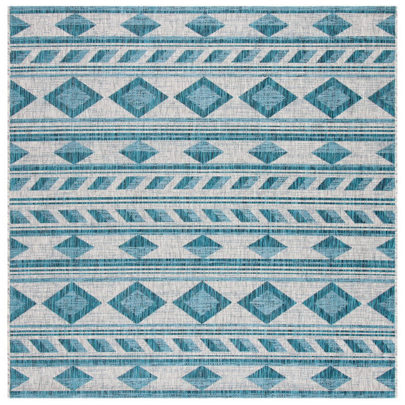 Amarien Performance Southwestern Indoor/Outdoor Area Rug, Square 6'7"