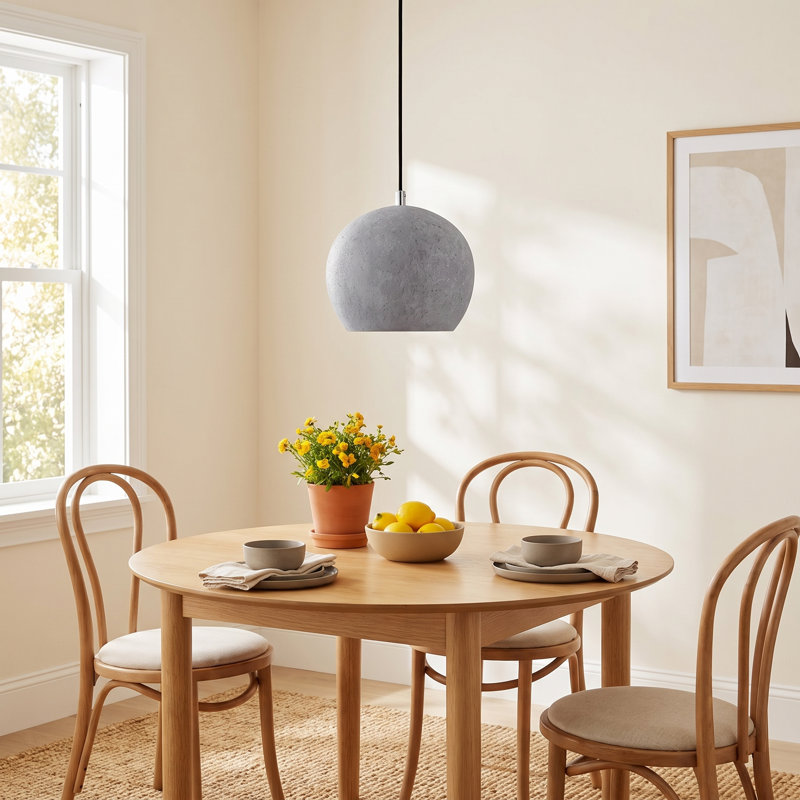 Campo Single Light Concrete Dimmable Globe Pendant