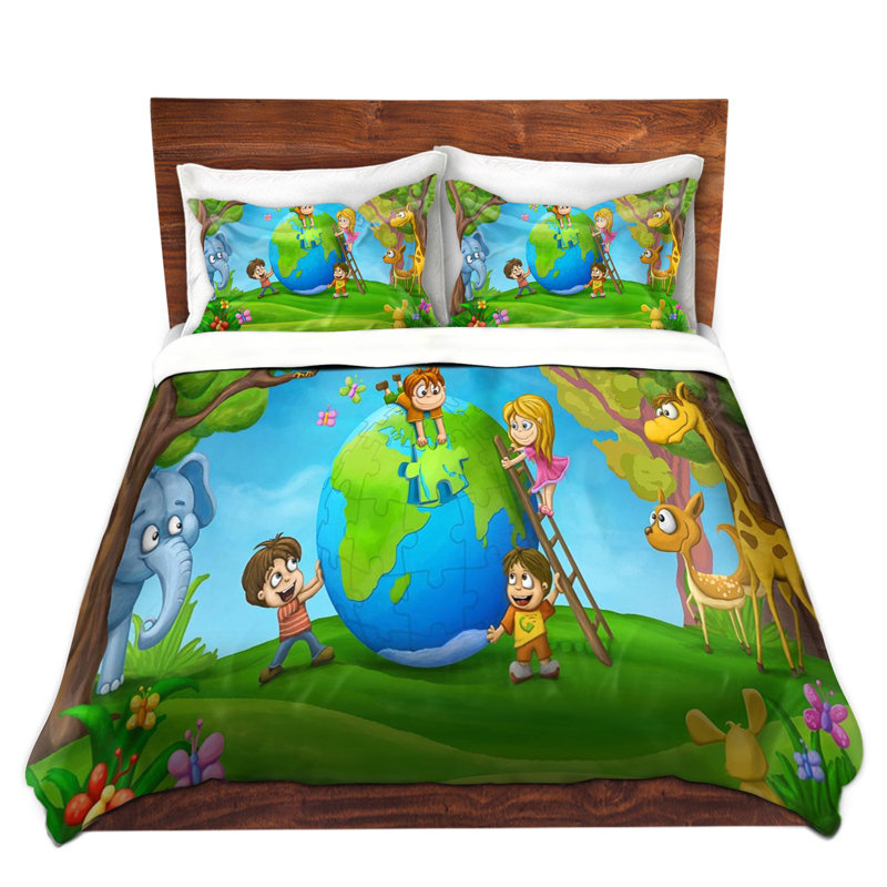  Tooshtoosh Fixing the Globe Housses de couette en microfibre, Très grand