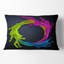 Coussin coloré à imprimé abstrait rond coloré