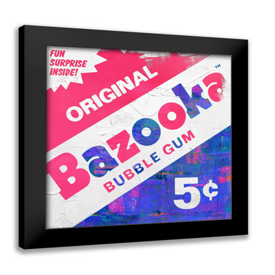 Bubble Gum Pop Art-Giclee on Paper with Black Frame Square