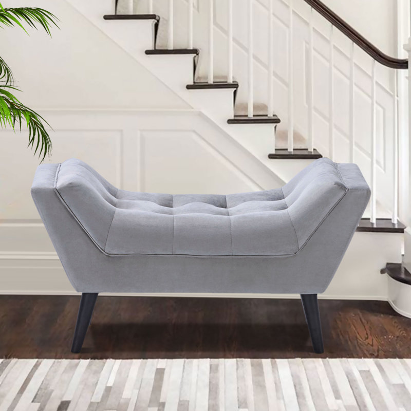 Banc rembourré Fetush, Gris clair