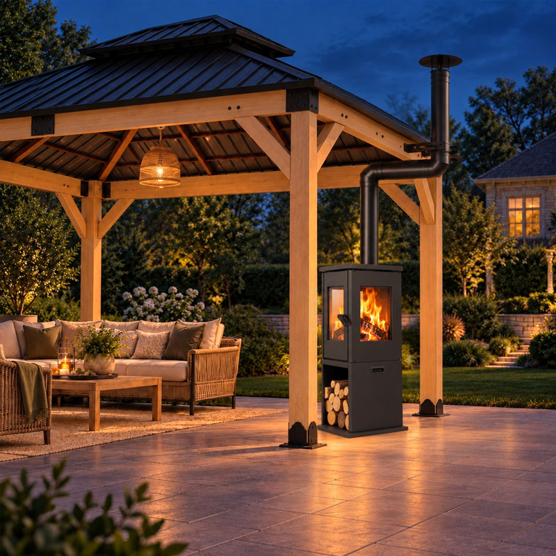 Rectangle Wood Burning Outdoor Fireplace