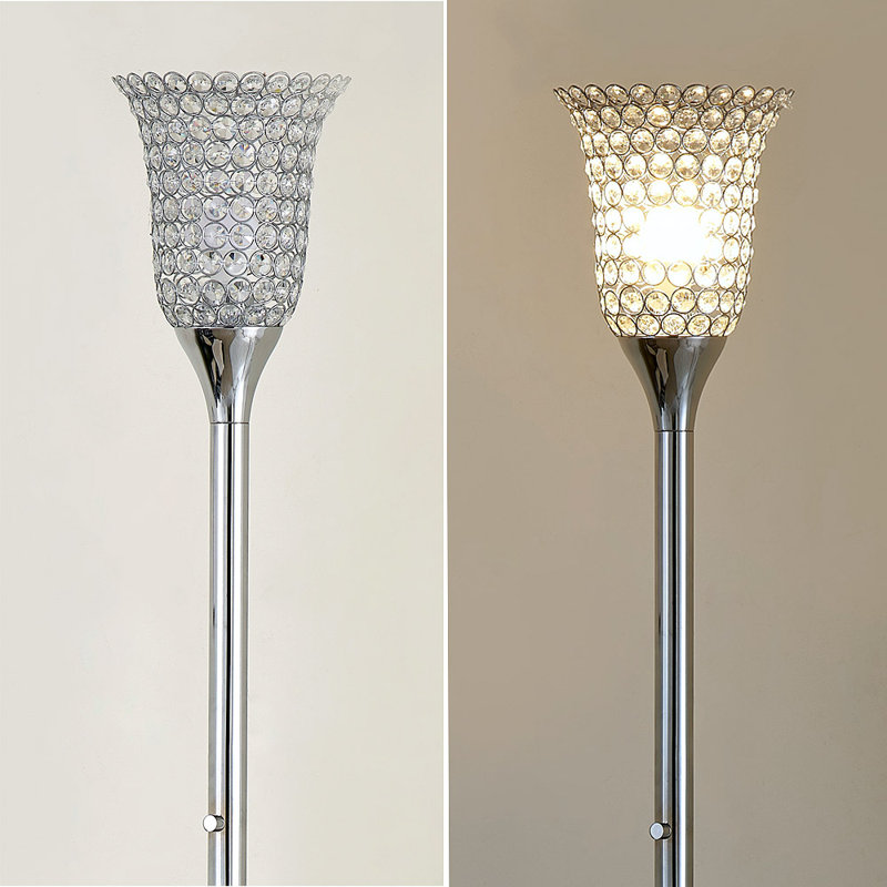 72'' Torchiere Floor Lamp, Polished Chrome
