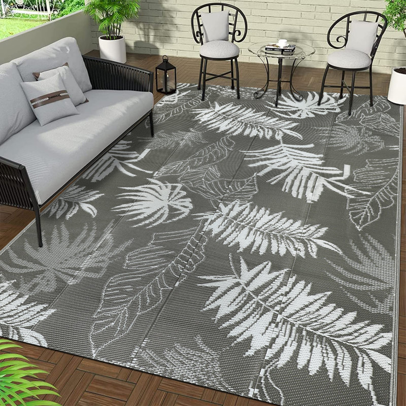 Outdoor Rug  Patio Waterproof, Reversible Outdoor Plastic Straw Rug RV Mat, Indoor Outdoor Carpet Large Area Rug for Patio Camping Deck Backyard Balcony Picnic Beach