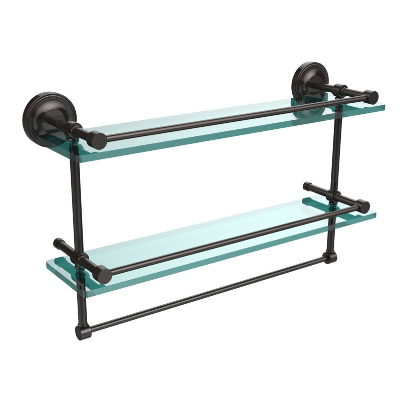 Étagère 2 pièces avec barre à serviettes Adria, Bronze huilé