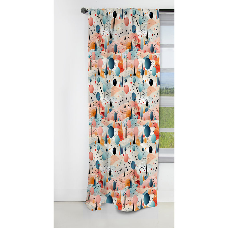 Guyot - Abstract Curtain - Blackout Curtain - 1 Panels, 52" W x 108" L