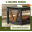 Table basse Eoghan Farmhouse avec tablette de rangement, table basse carrée en bois rustique avec base en X pour le salon-117215806