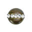 Caché round knob with flared foot with center of 5 rivoli Swarovski Clear Crystalsin Antique Brass-828776573