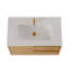 Kora 24" Bamboo Faux Finish Wall-Mounted Single Bathroom Vanity with Integrated Ceramic Top & Handles-13687774