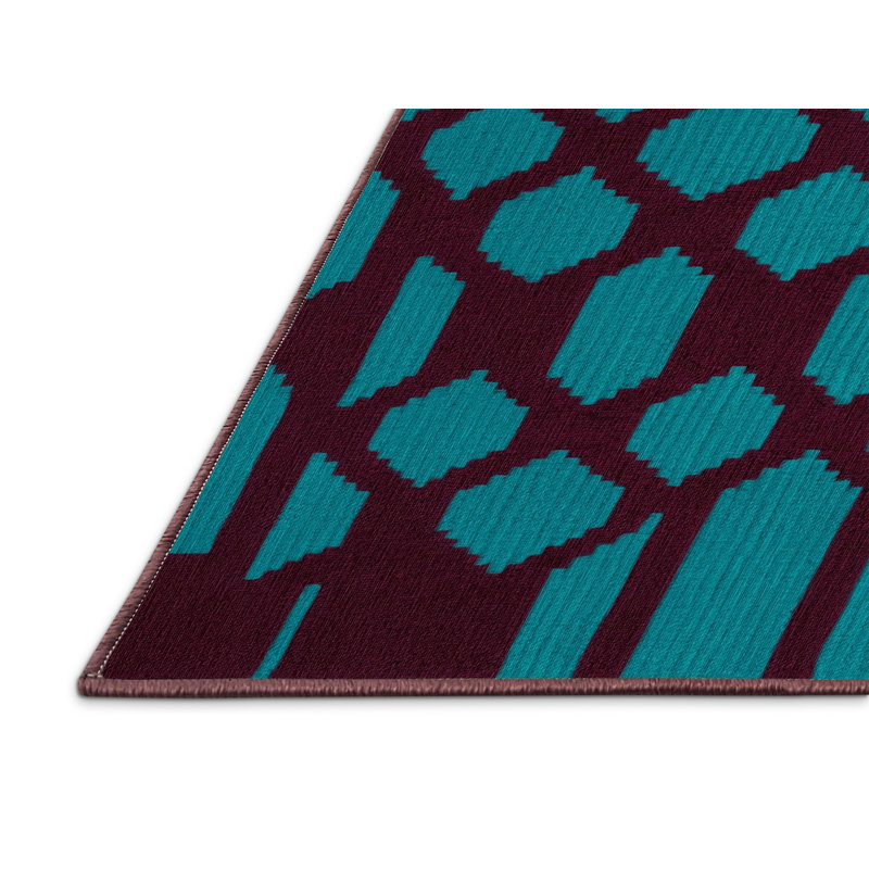 Tapis mauve lavable à la machine, Carré 3 pi