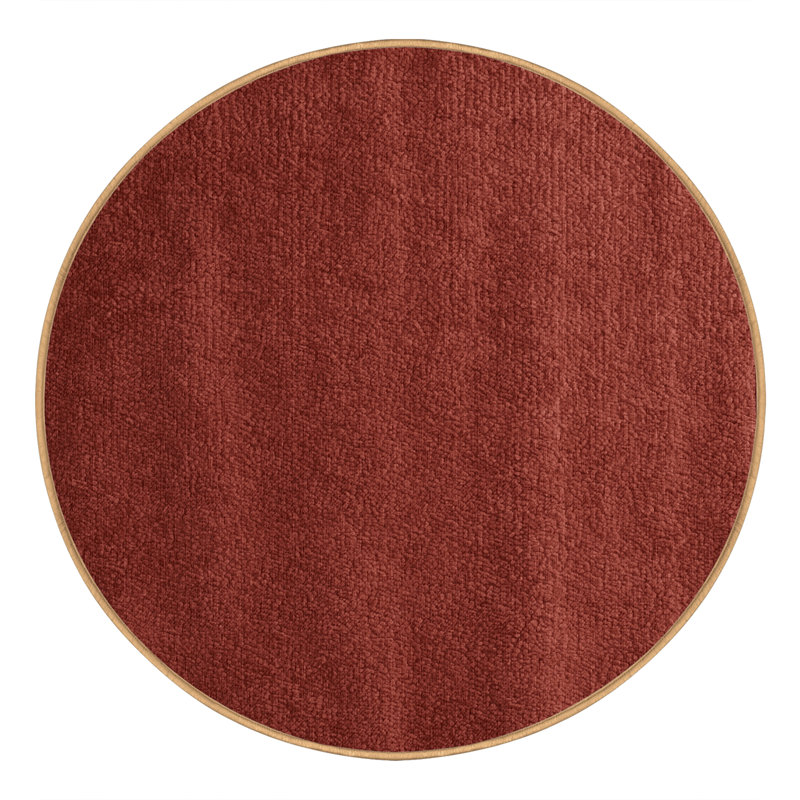 Tapis brun uni lavable à la machine, Rond 4 pi