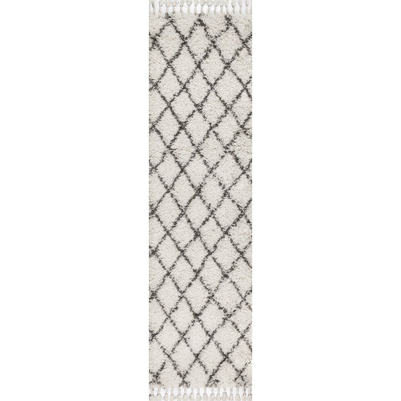 Tapis crème / gris Cantera, Tapis de couloir 2 pi 3 po x 8 pi