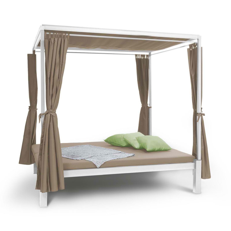 Solid Wood Canopy Bed with Mattress