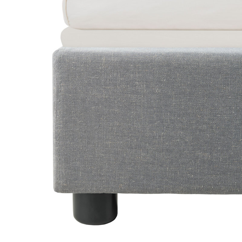 Olivos Upholstered Platform Bed, Queen, Grey Linen