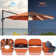 Eirlys 132'' Lighted Cantilever Umbrella with Crank Lift Counter Weights Included