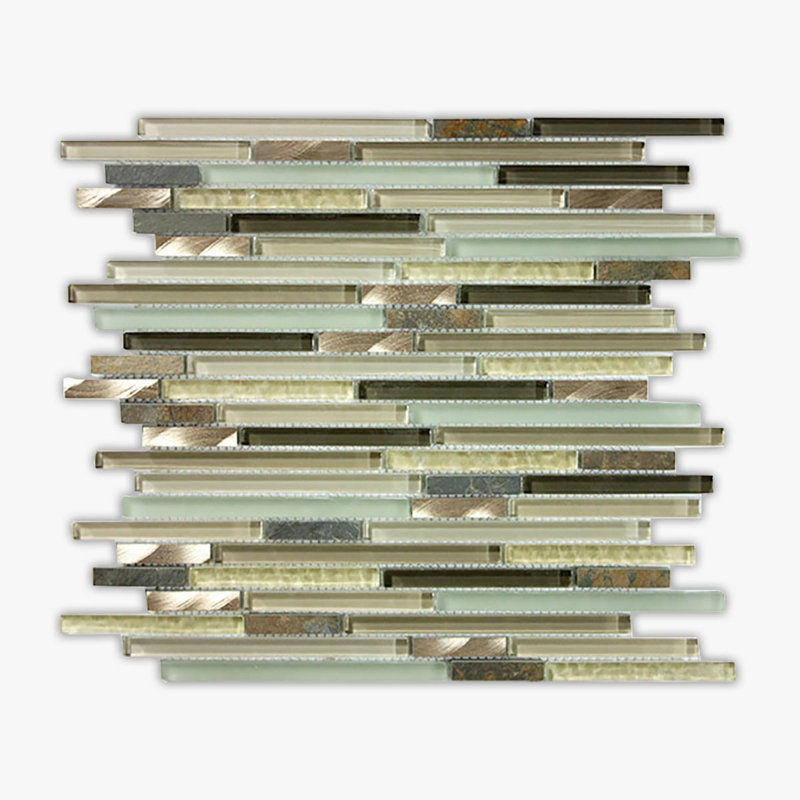 Olive Blend Multi-Textured 3/8xml Mixed Mosaic, Multi-Color