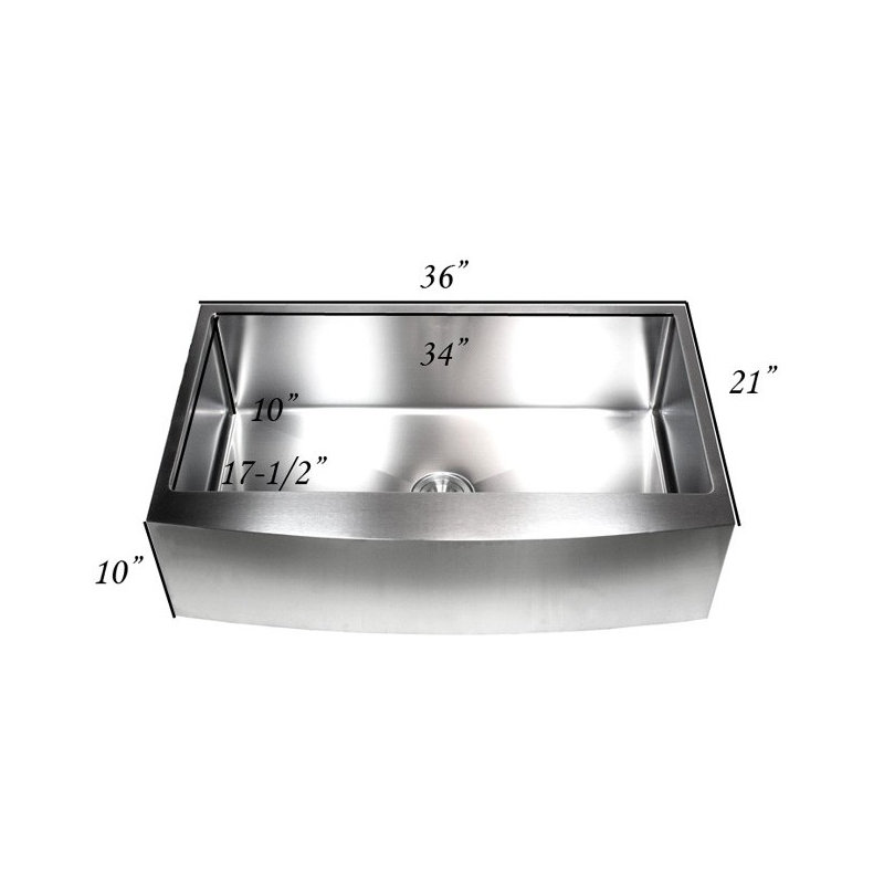 CozyBlock 36'' L Farmhouse / Apron Double Bowl Stainless Steel Kitchen Sink