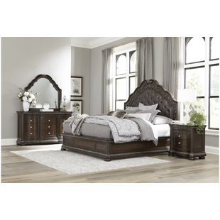 Dumont Dark Cherry Wood 5 Pc Queen Canopy Bed