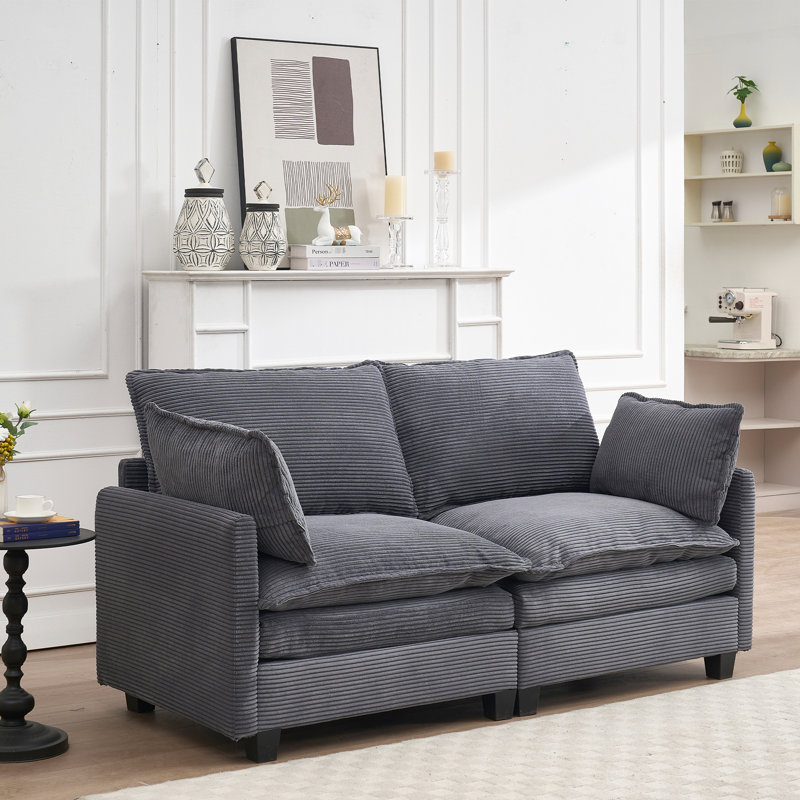 Canapé en velours Comfy 2, Gris foncé