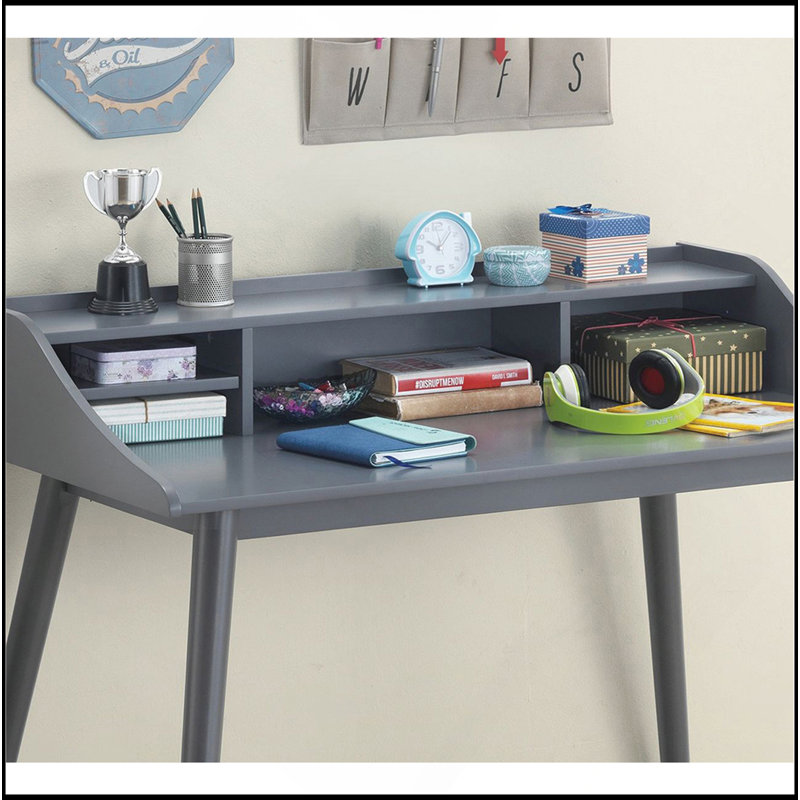 Bureau d'écriture à 4 compartiments gris