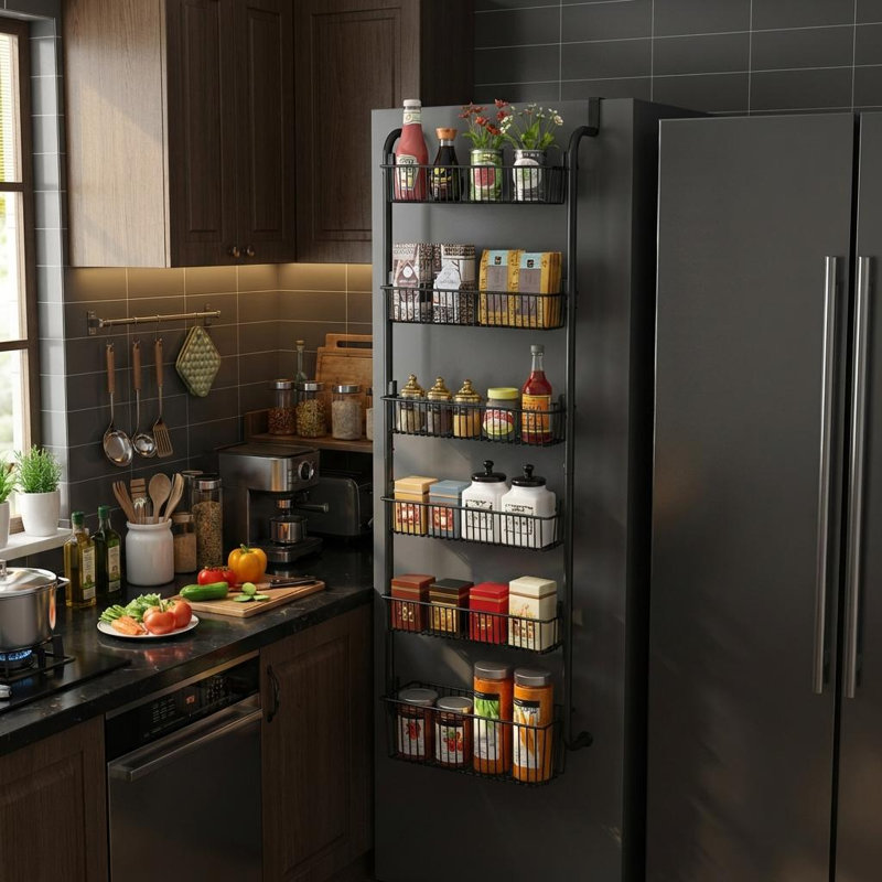 Wall Spice Rack, Matte Black