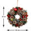 Christmas Hanging Wreath Medium - Festive Pine Cone Display with White Frosting White-814439583