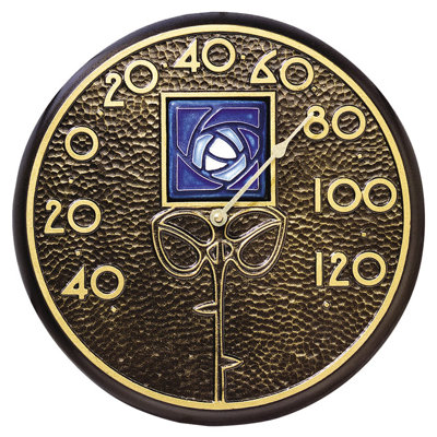 Dard Hunter Rose Indoor/Outdoor 12" Wall Clock