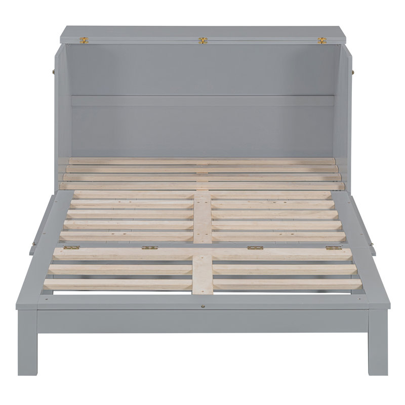 Lit escamotable avec grands tiroirs,, Gris, Lit double